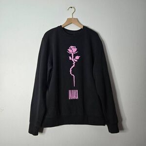 Inaka Power Sweatshirt Size Medium Black Pink Rose